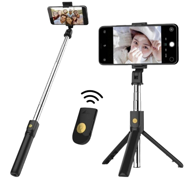 Bastão de Selfie com Tripé para Celular com Controle